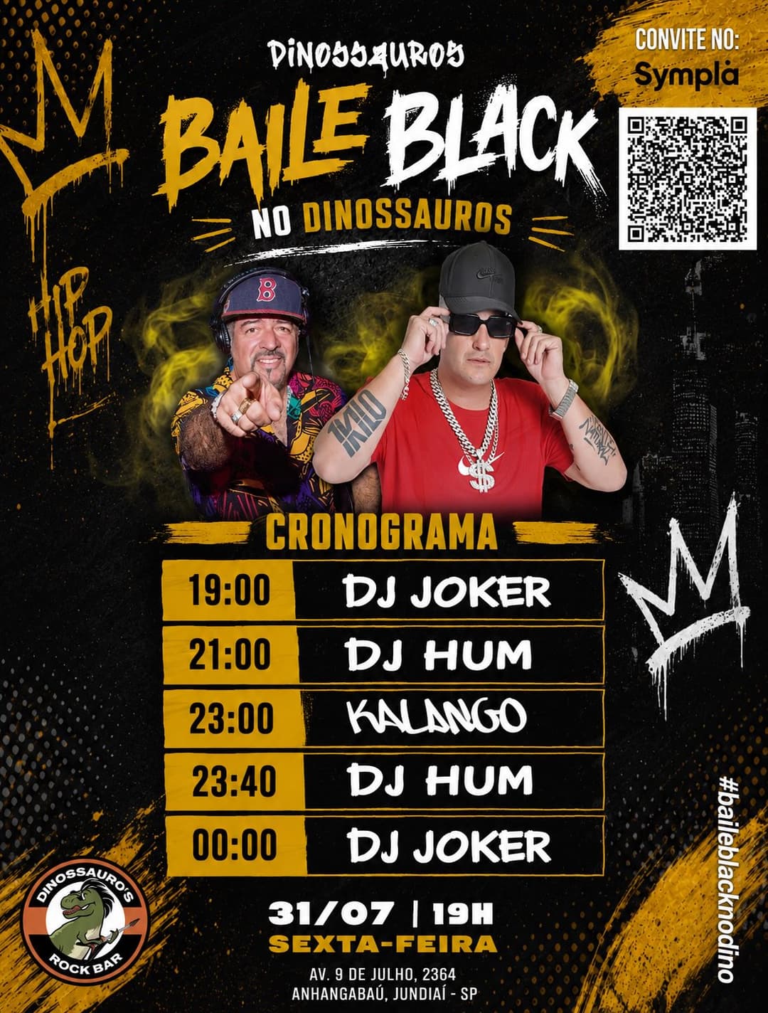 Flyer de DJ Joker, DJ Hum e Kalango