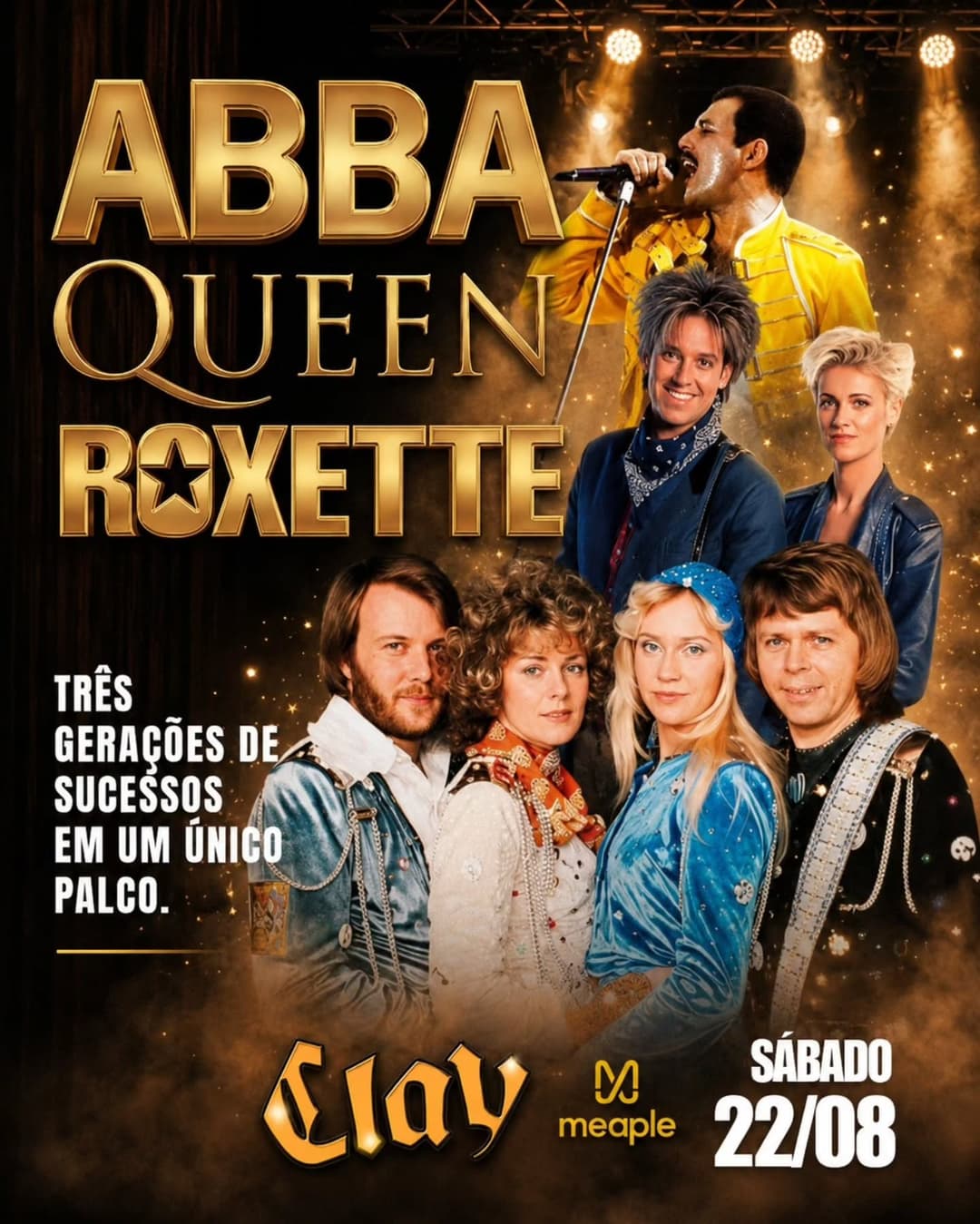 Flyer de Queen Cover, ABBA Cover e Roxette Cover