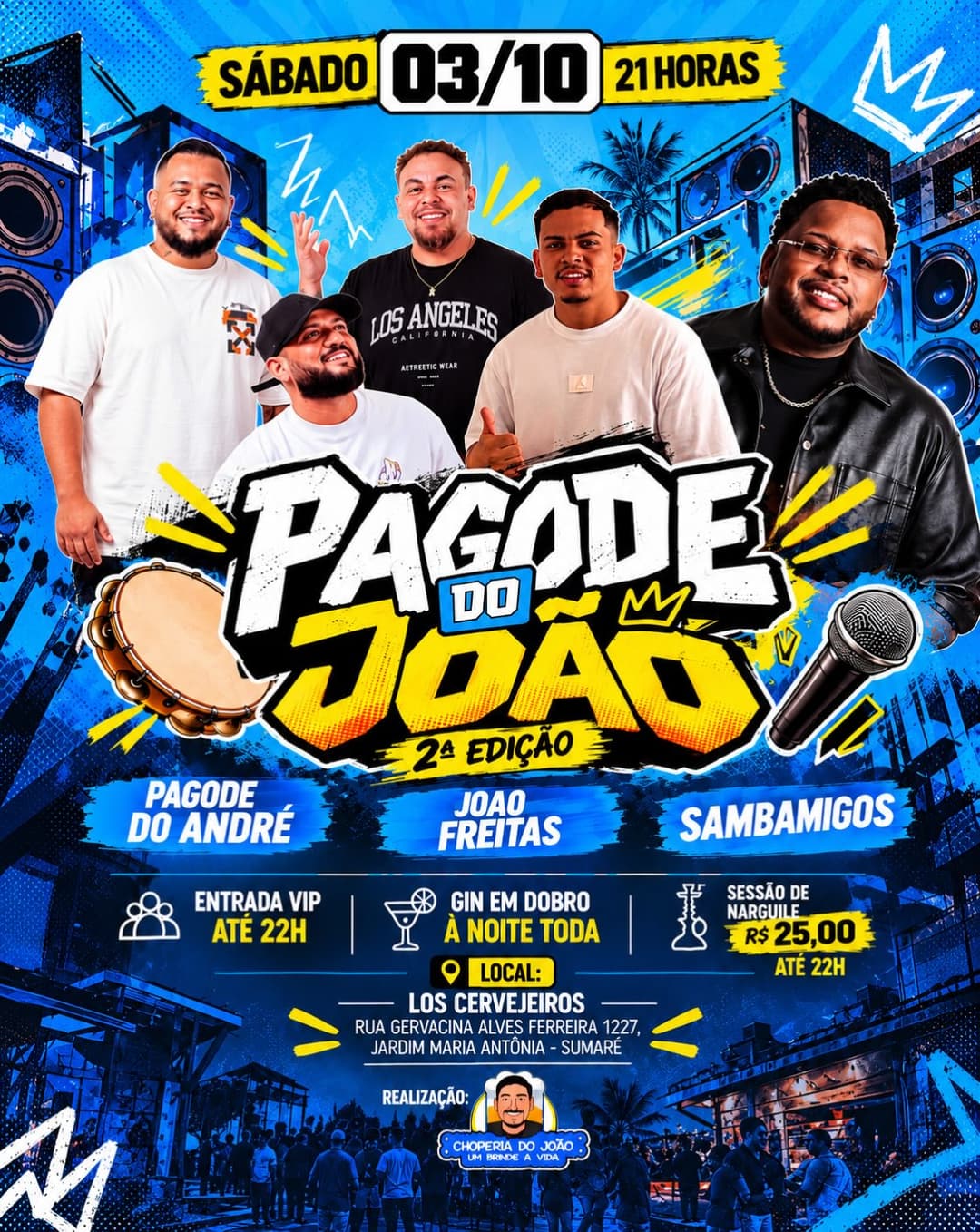 Flyer de Pagode do André, Sambamigos e João Freitas