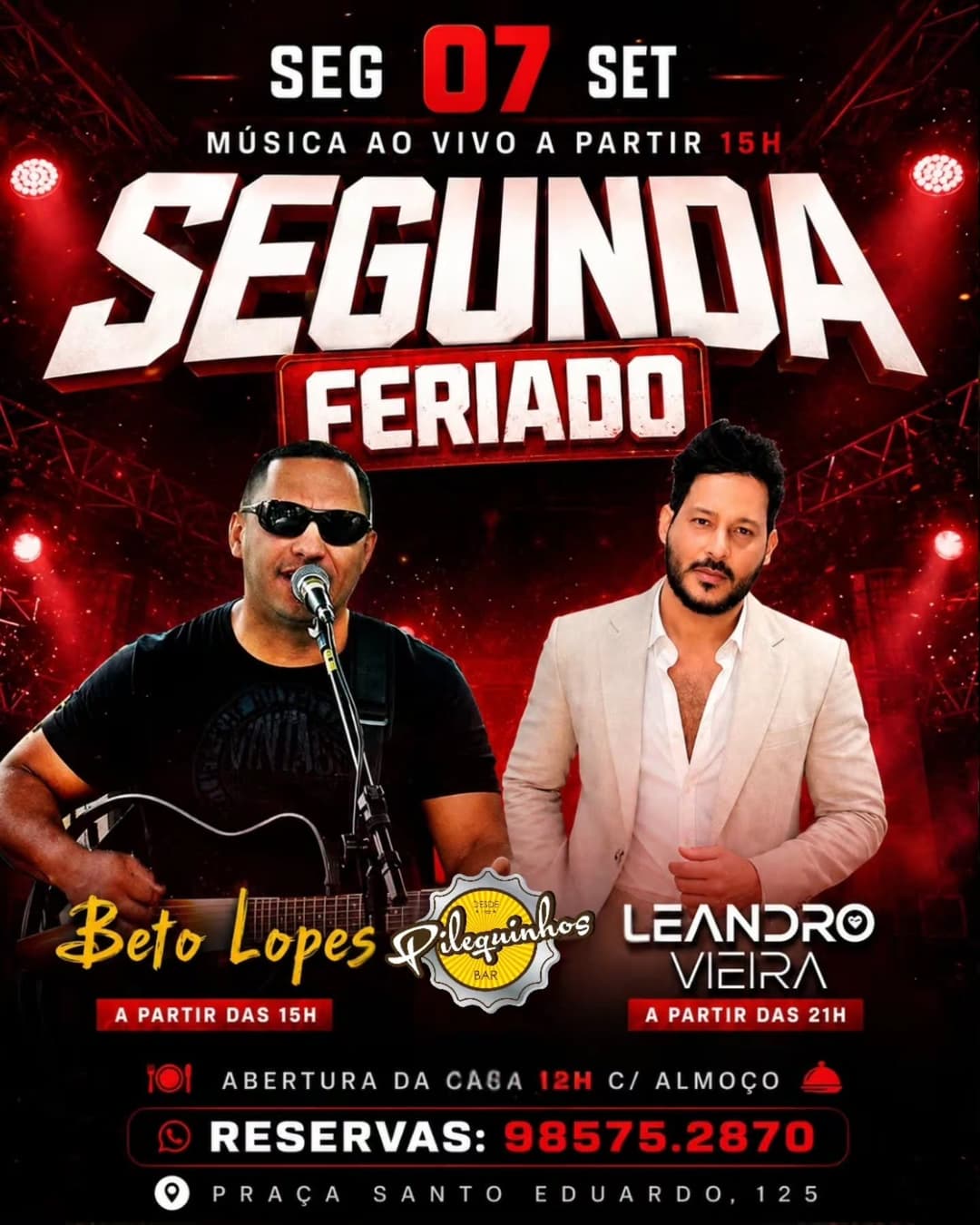 Flyer de Leandro Vieira e Beto Lopes