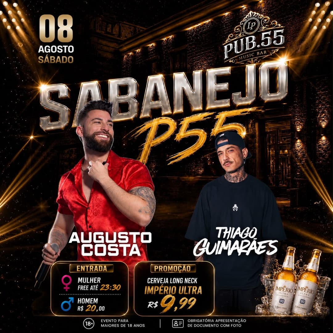 Flyer de Augusto Costa e Thiago Guimarães