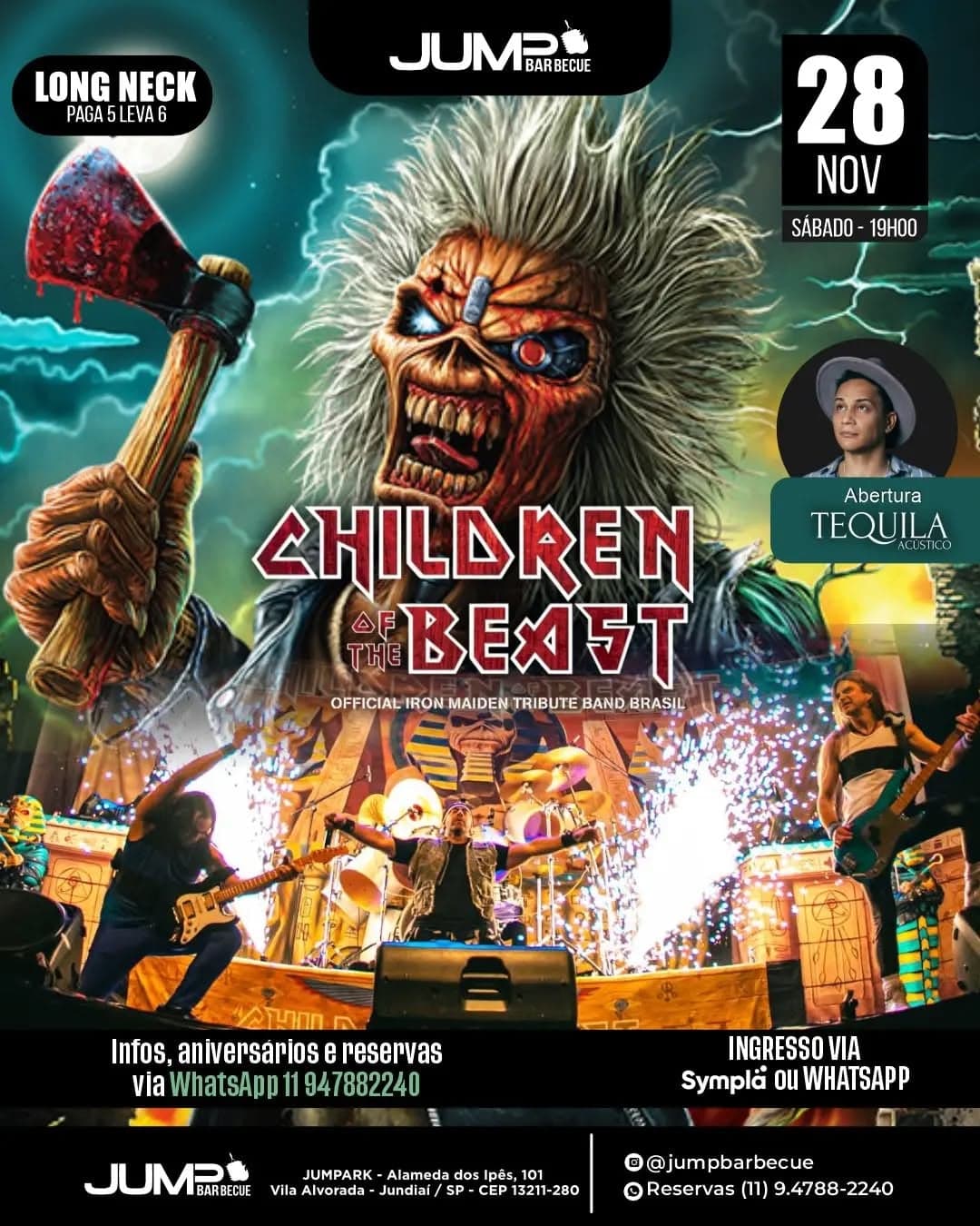 Flyer de Children of the Beast e Tequila Acústico