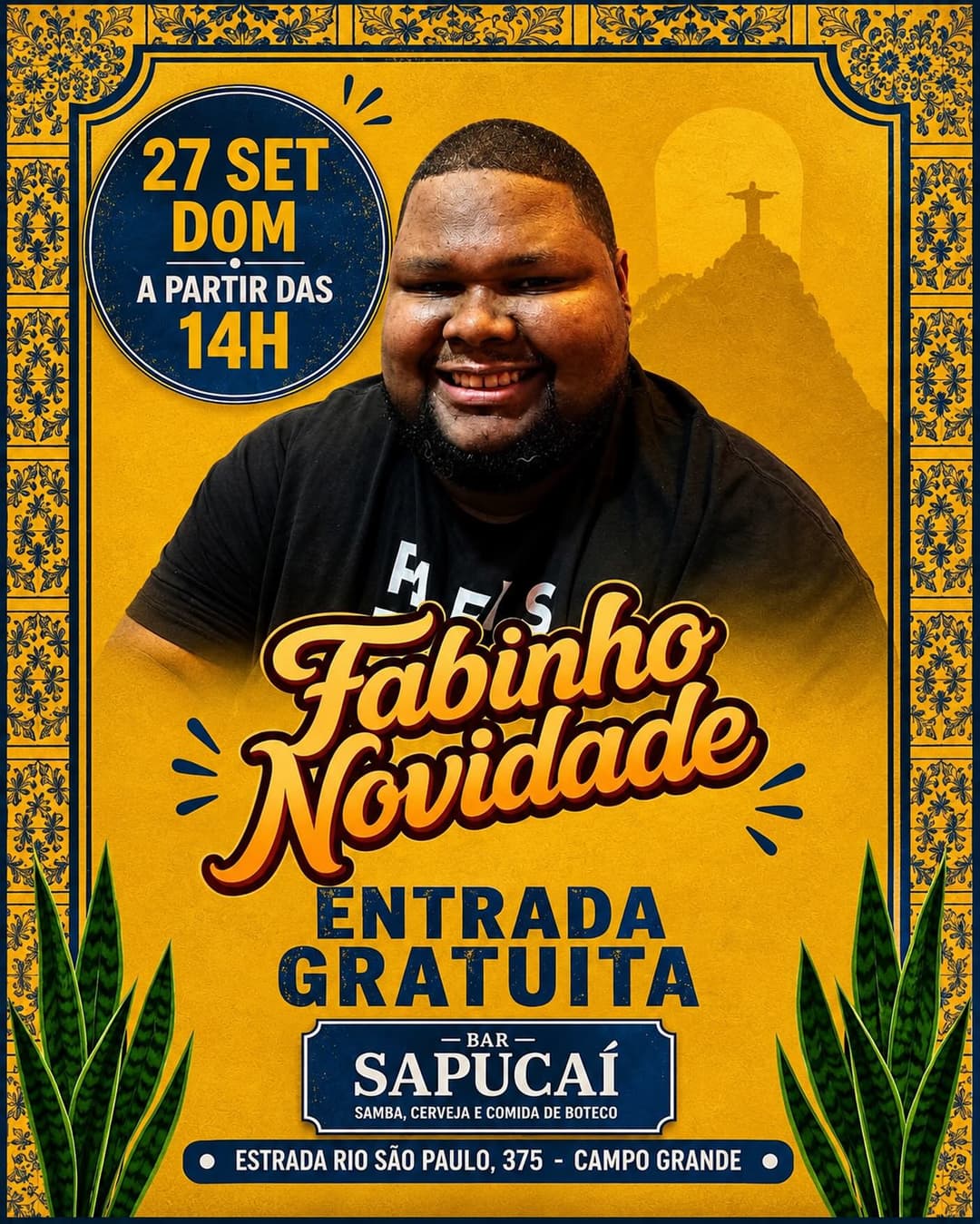 Flyer de Fabinho Novidade Percussão