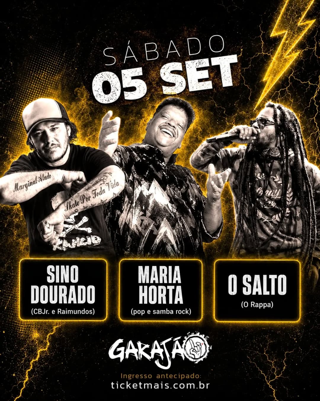 Flyer de Maria Horta e O Salto