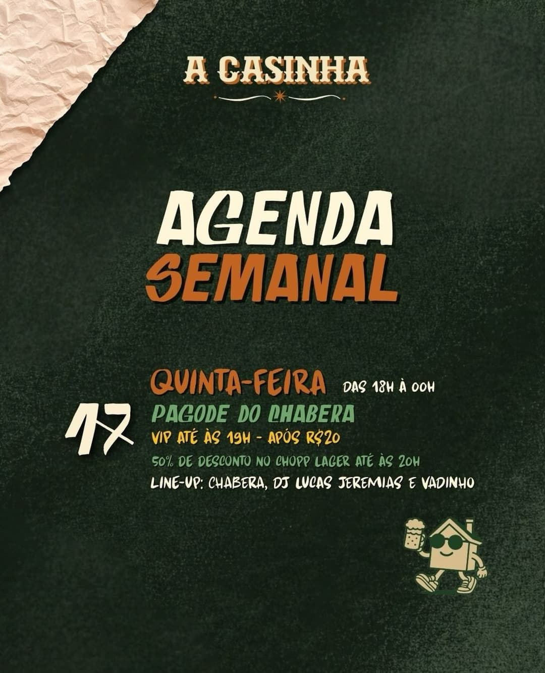 Flyer de Bruu, Samba Valente, Pagode do Resenha e Del Choko