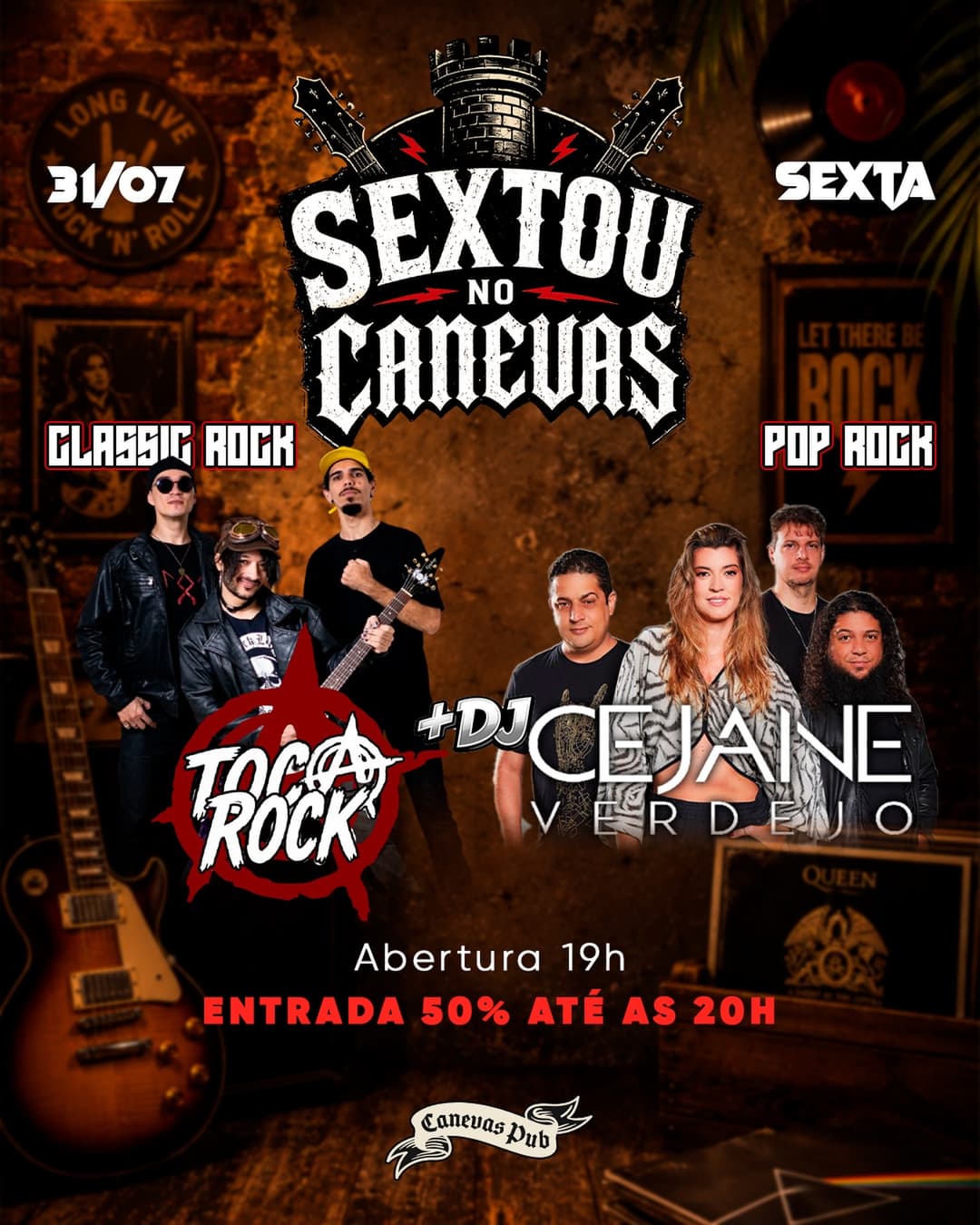 Flyer de Toca Rock e Cejane Verdejo
