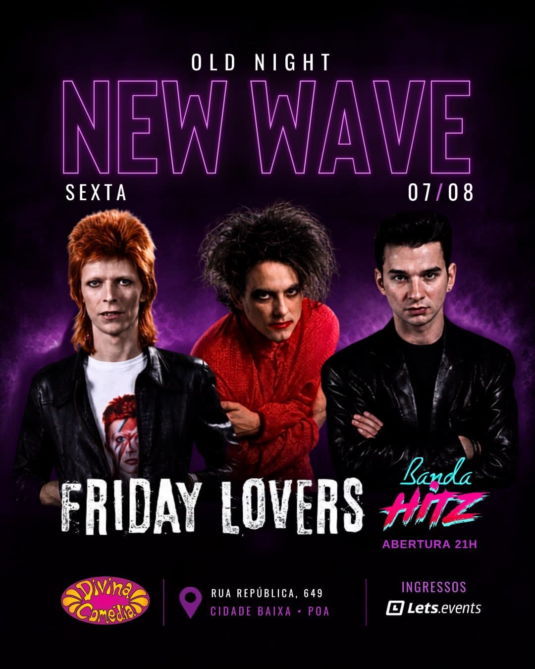 Flyer de Friday Lovers e Banda Hitz