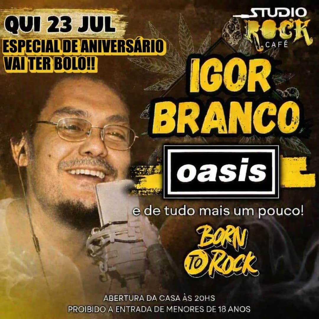 Flyer de Especial Acústico Oasis & Rock Classics