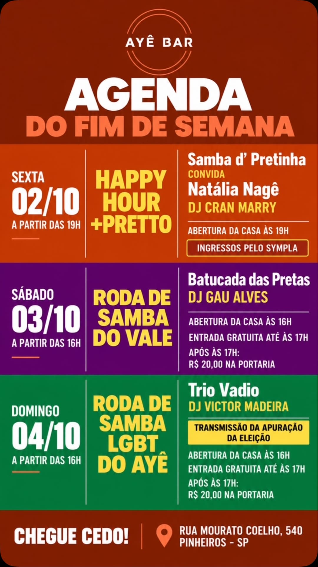 Flyer de Maria Teresa (MT), Pretto e Natália Nagê
