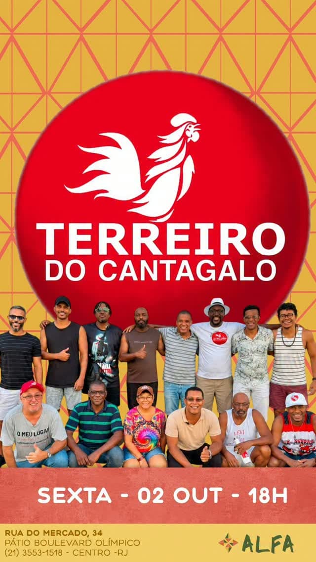 Flyer de Terreiro Cantagalo e Roda de Samba Terreiro do Cantagalo