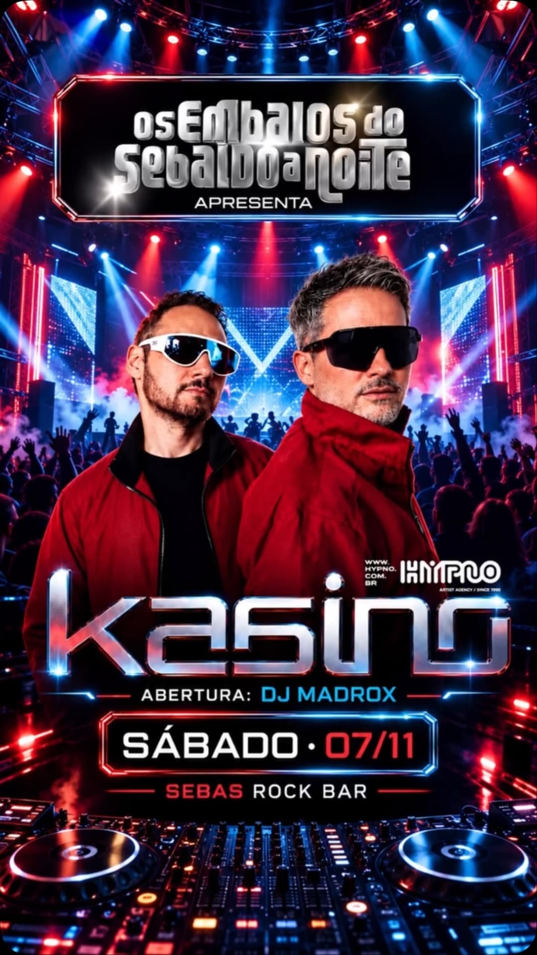 Flyer de Kasino e DJ Madrox