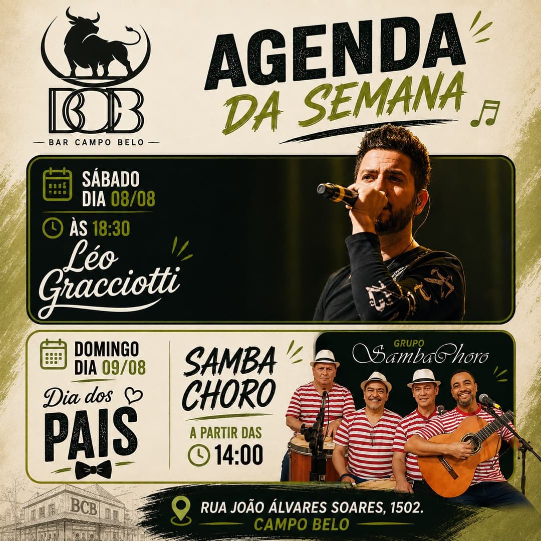 Flyer de Grupo Samba Choro
