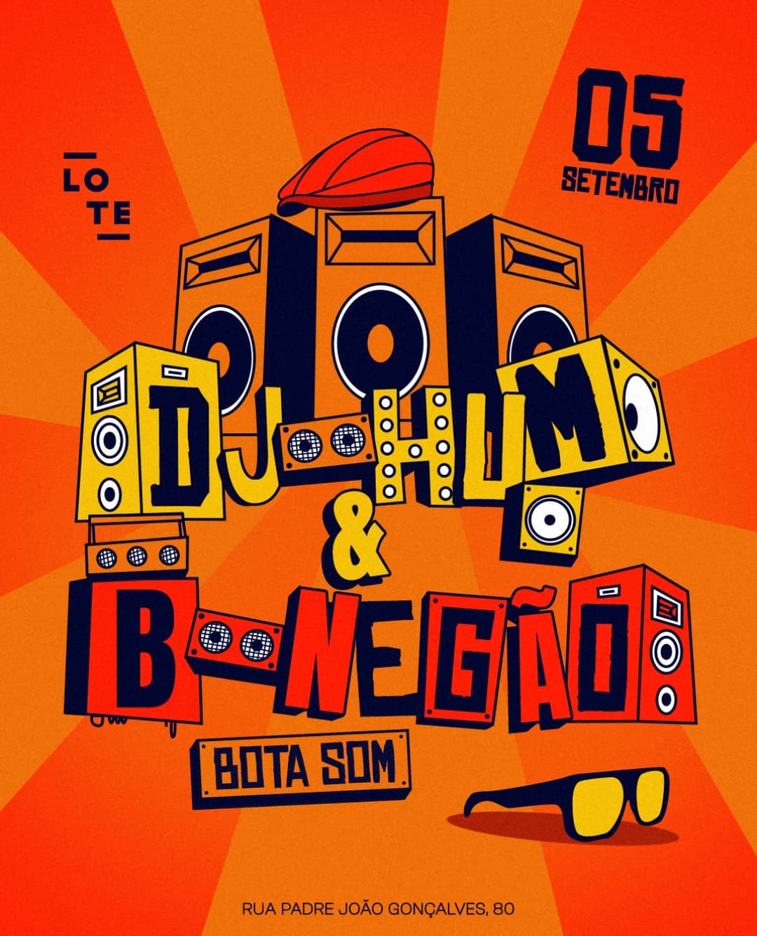 Flyer de DJ Hum e Bnegão