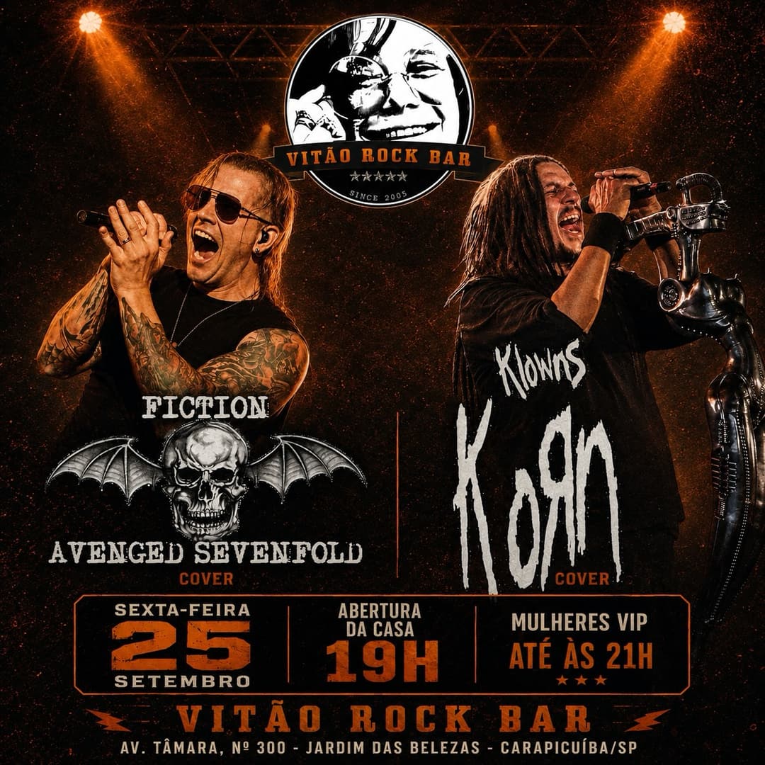 Flyer de Fiction e KoRn Experience Brazil