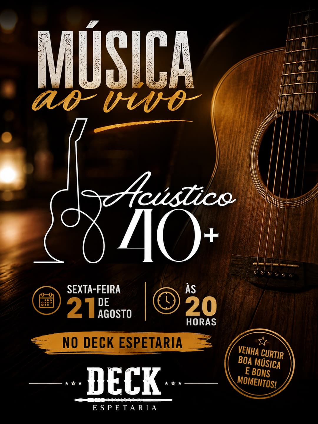 Flyer de Acústico 40+