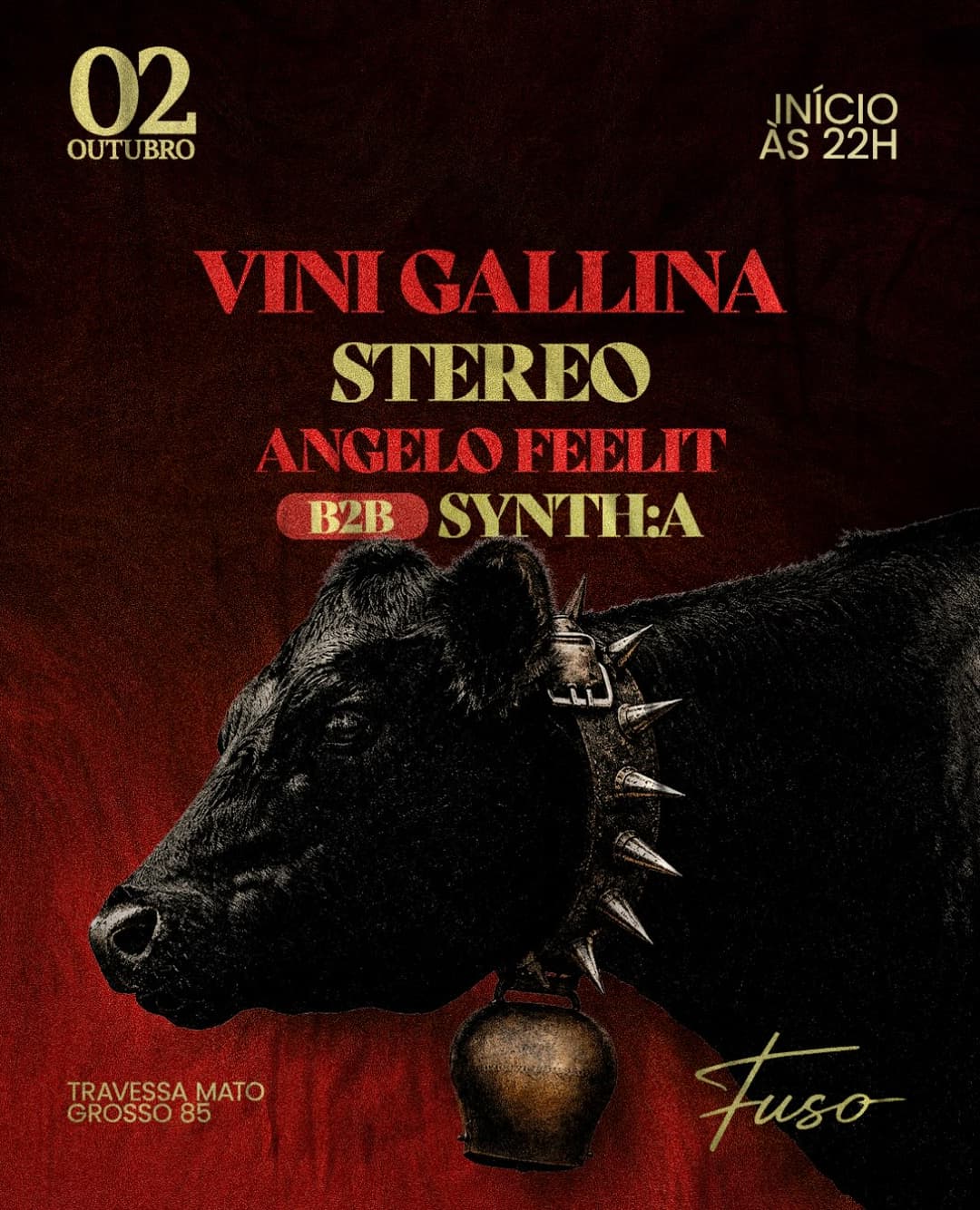 Flyer de Angelo Feelit, Synth:a e mais 2 artistas