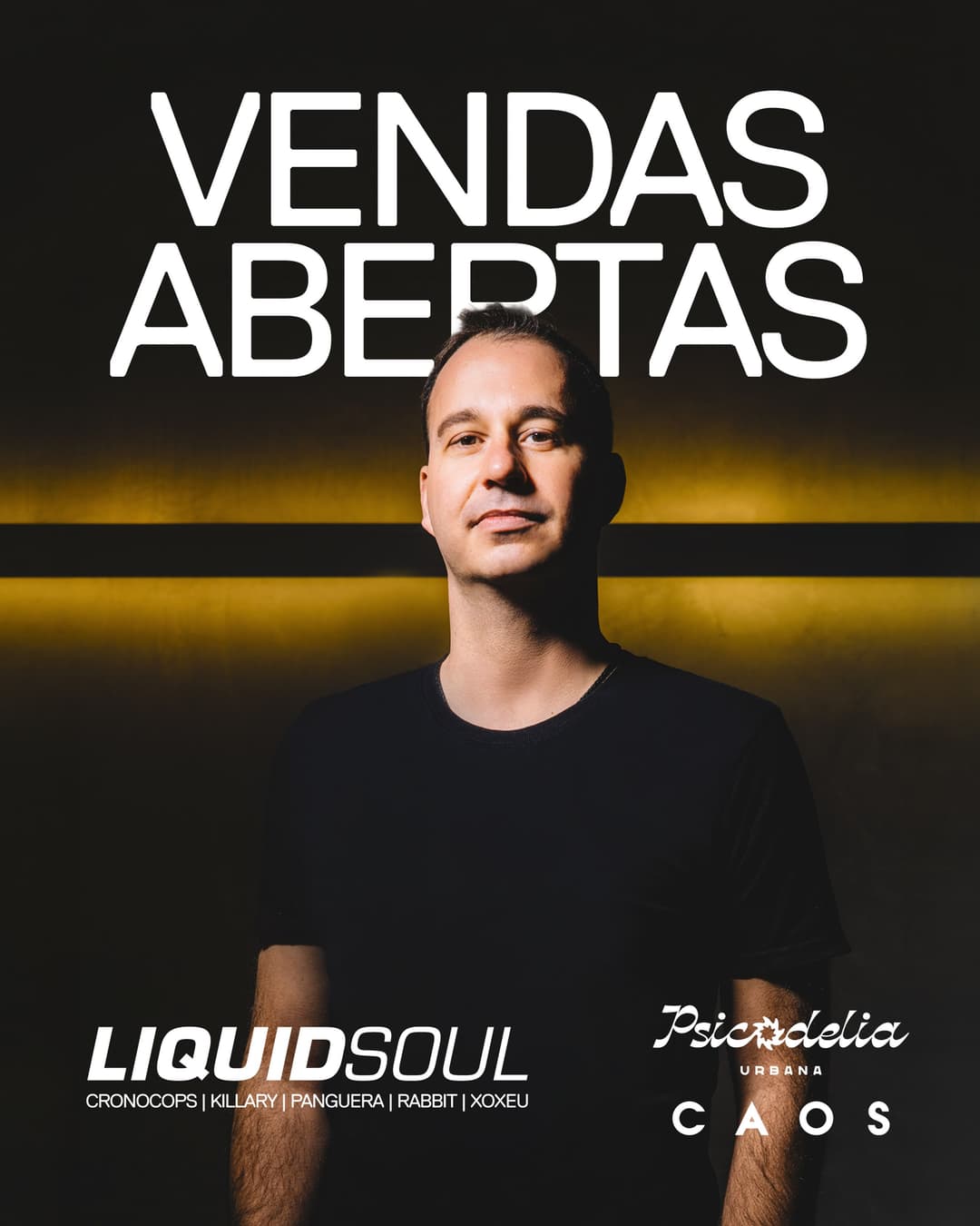 Flyer de Liquid Soul, Cronocops, Killary e mais 3 artistas