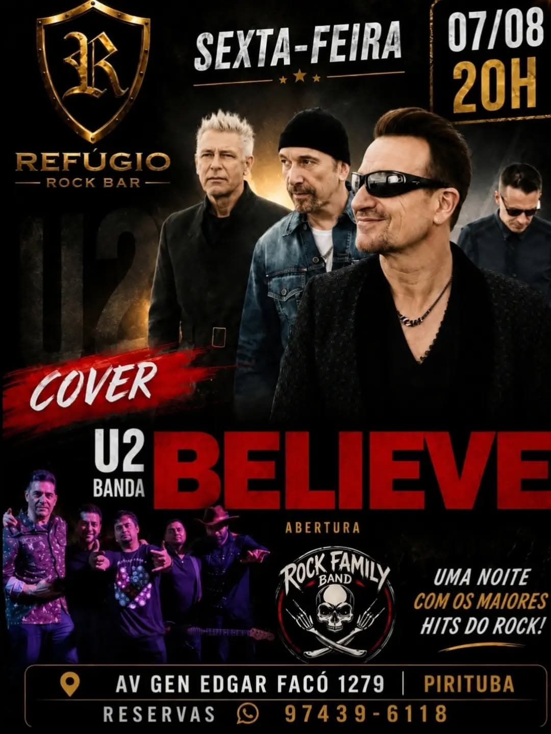 Flyer de Banda Believe e Rock Family Band