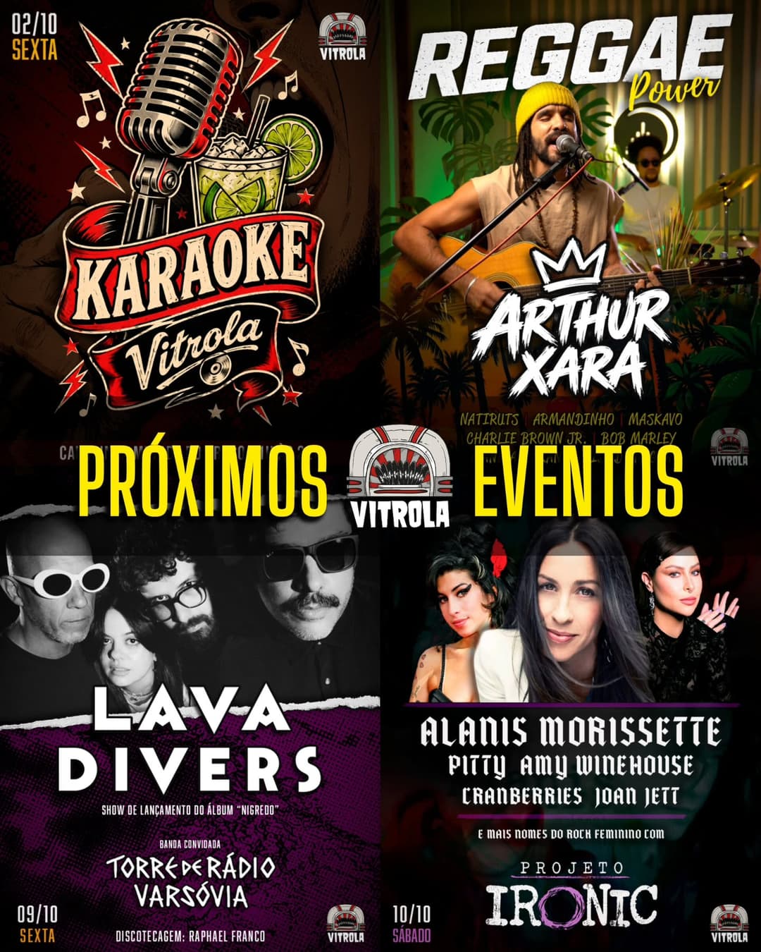 Flyer de Lava Divers, Torre de Rádio Varsóvia e Raphael Franco