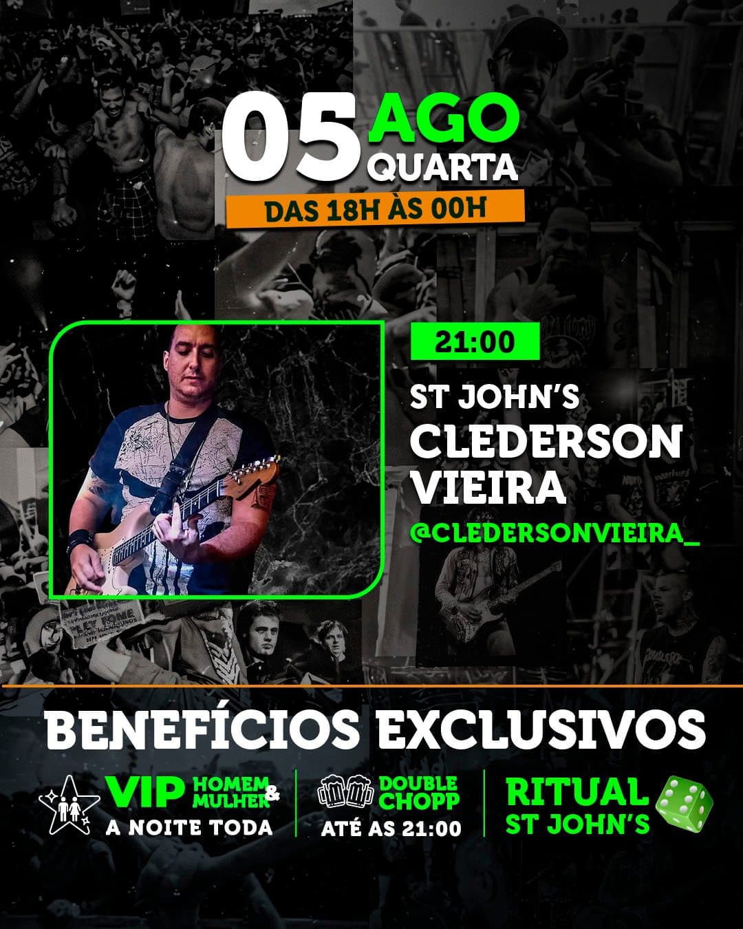 Flyer de Clederson Vieira, Fritz do Bando e mais 10 artistas