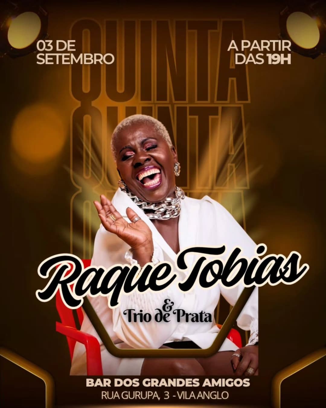 Flyer de Raquel Tobias e Trio de Prata