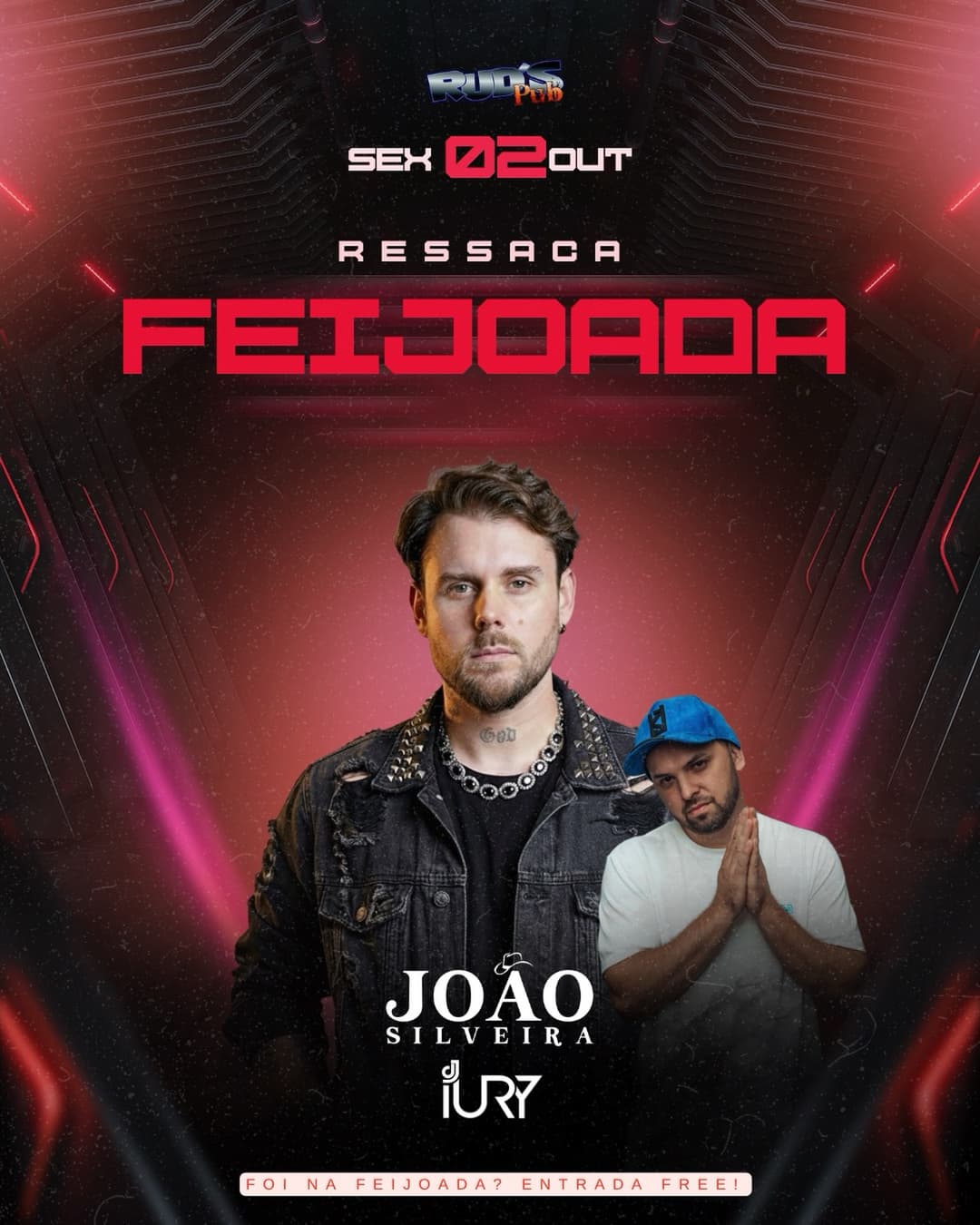 Flyer de João Silveira e DJ Iury