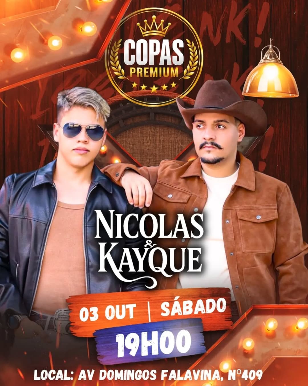 Flyer de Nicolas e Kayque