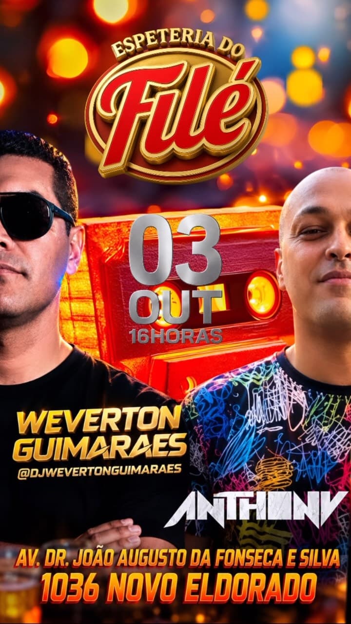 Flyer de Weverton Guimarães e DJ Anthony