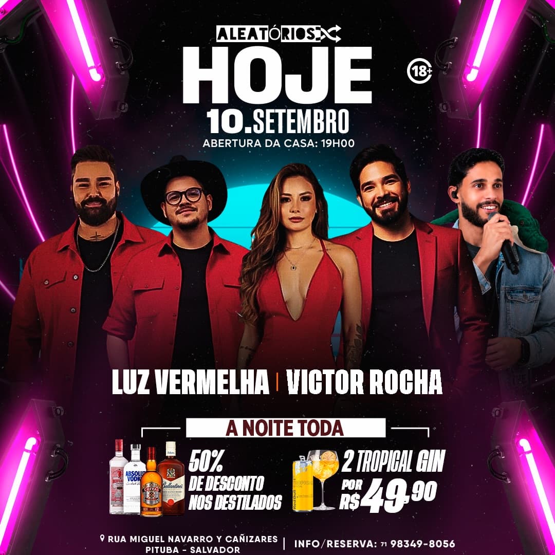 Flyer de Luz Vermelha e Vitor Rocha