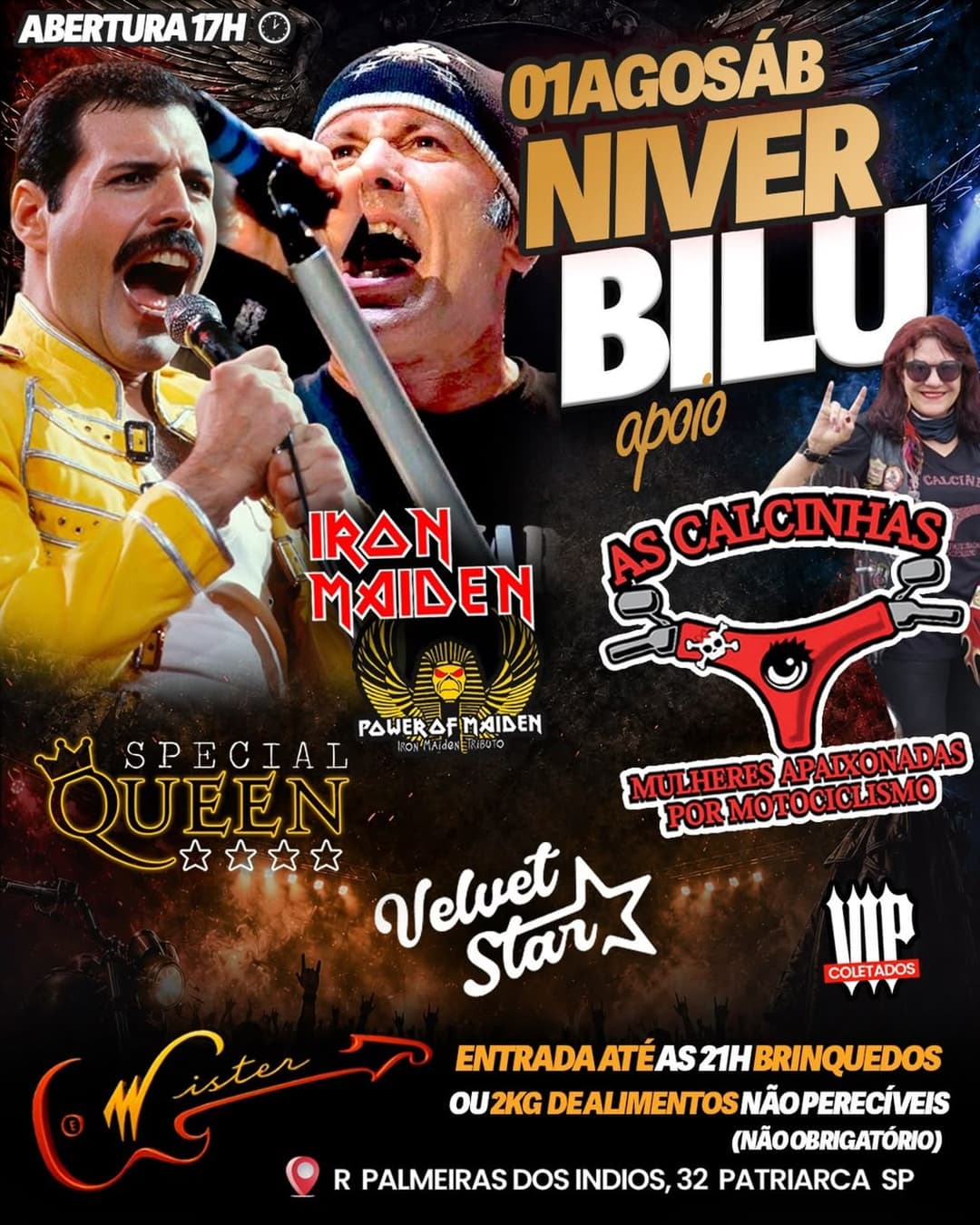 Flyer de Special Queen, Power of Maiden e Velvet Star