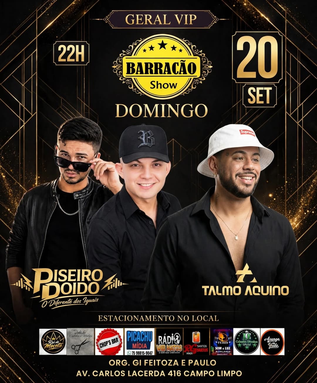 Flyer de Piseiro Doido e Talmo Aquino