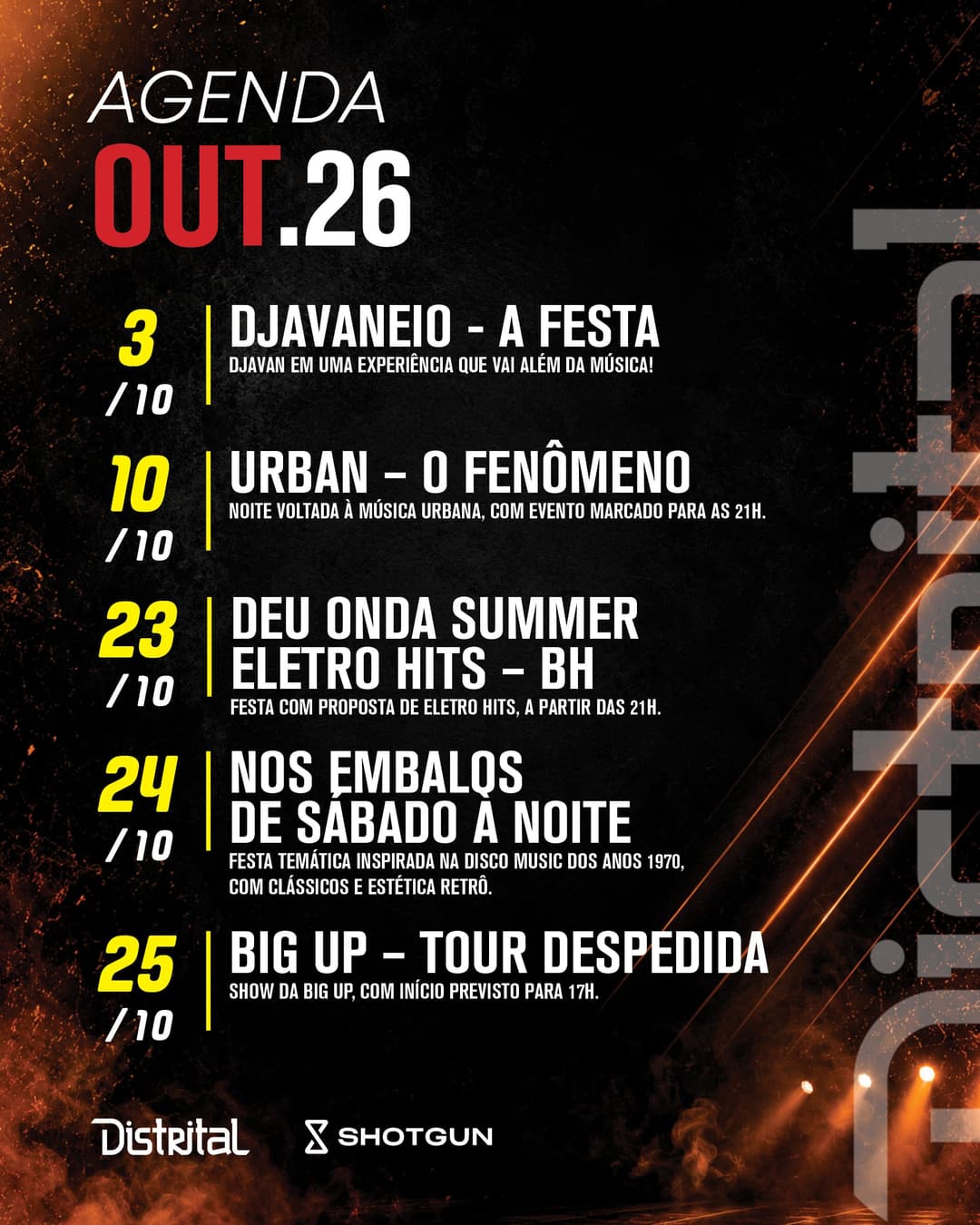 Flyer de Deu Onda Summer e Eletro Hits BH