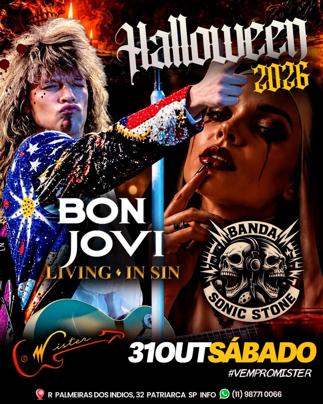 Flyer de Living in Sin e bandasonicstone