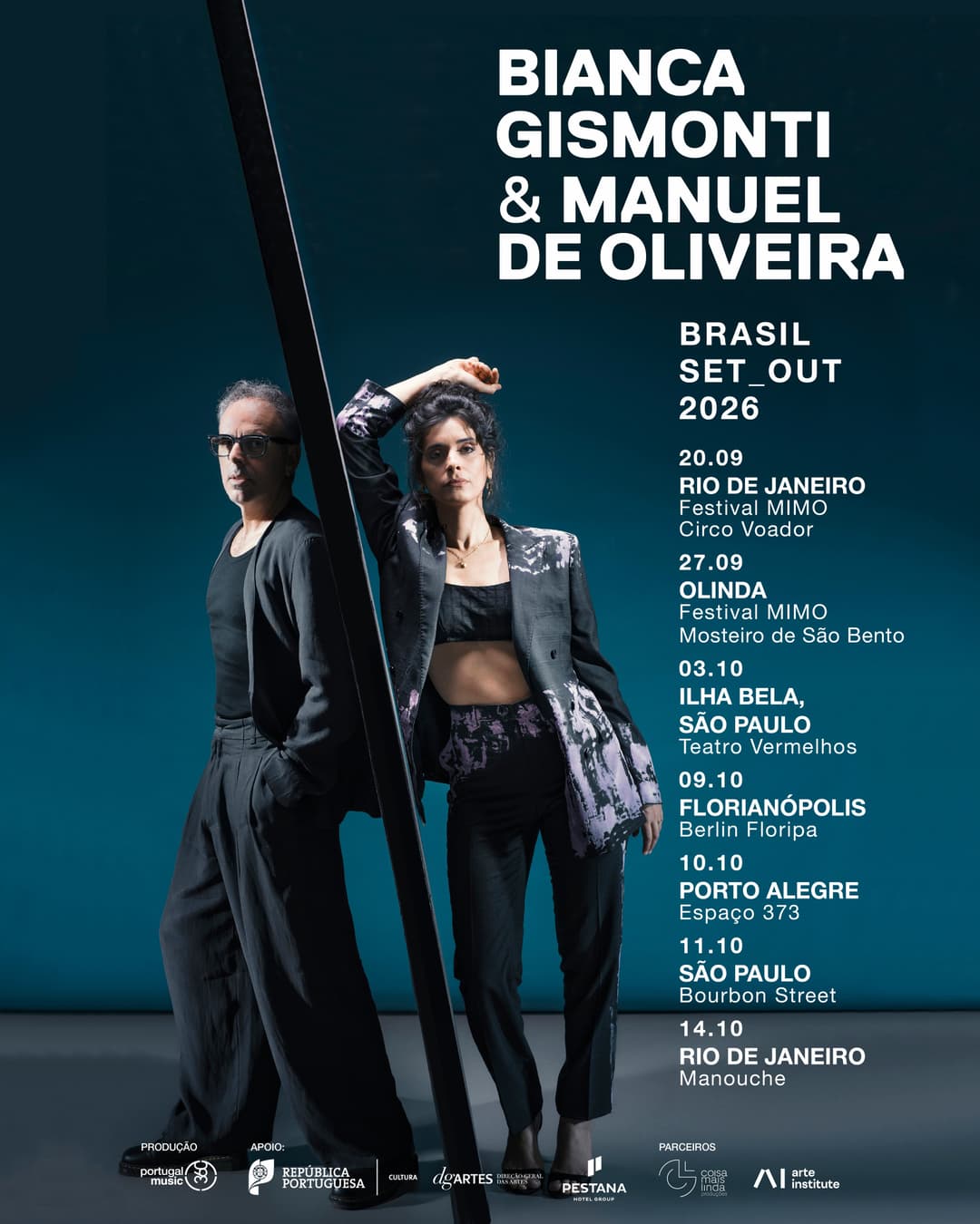 Flyer de Manuel de Oliveira e Bianca Gismonti & Manuel de Oliveira