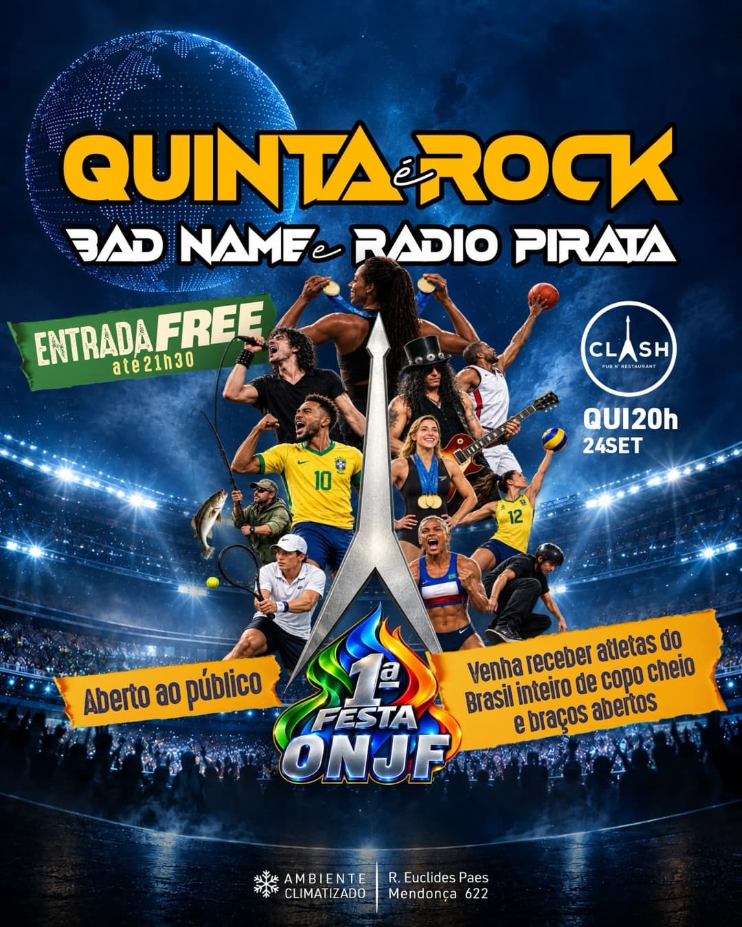 Flyer de BAD NAME e Rádio Pirata