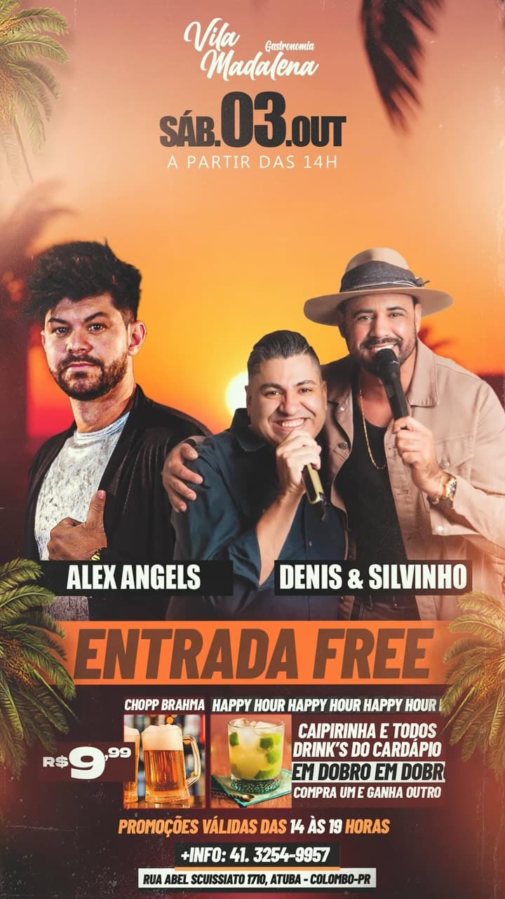 Flyer de Denis & Silvinho e Alex Angeles