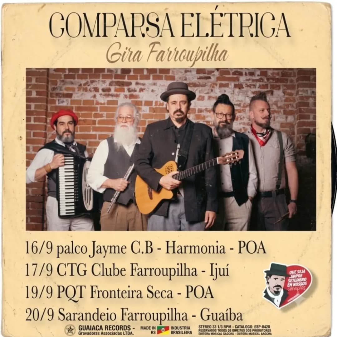 Flyer de Pirisca Grecco e Comparsa Elétrica