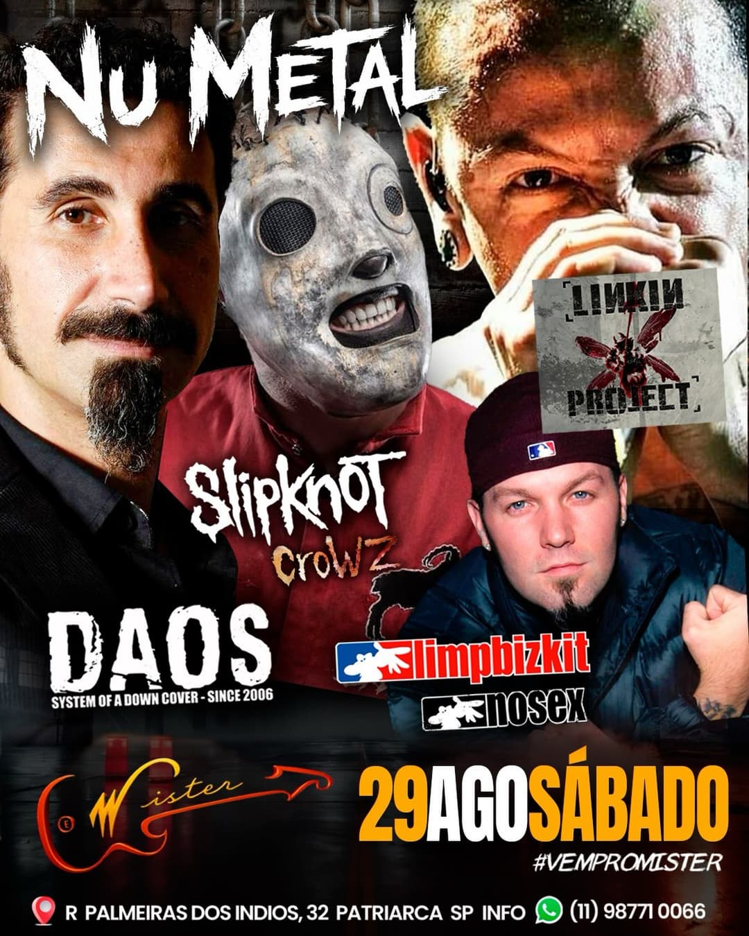 Flyer de Daos, Crowz e No Sex