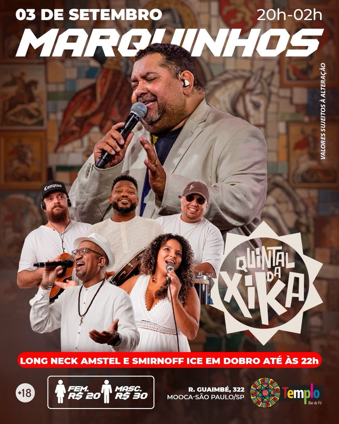 Flyer de Marquinhos e Quintal da Xika