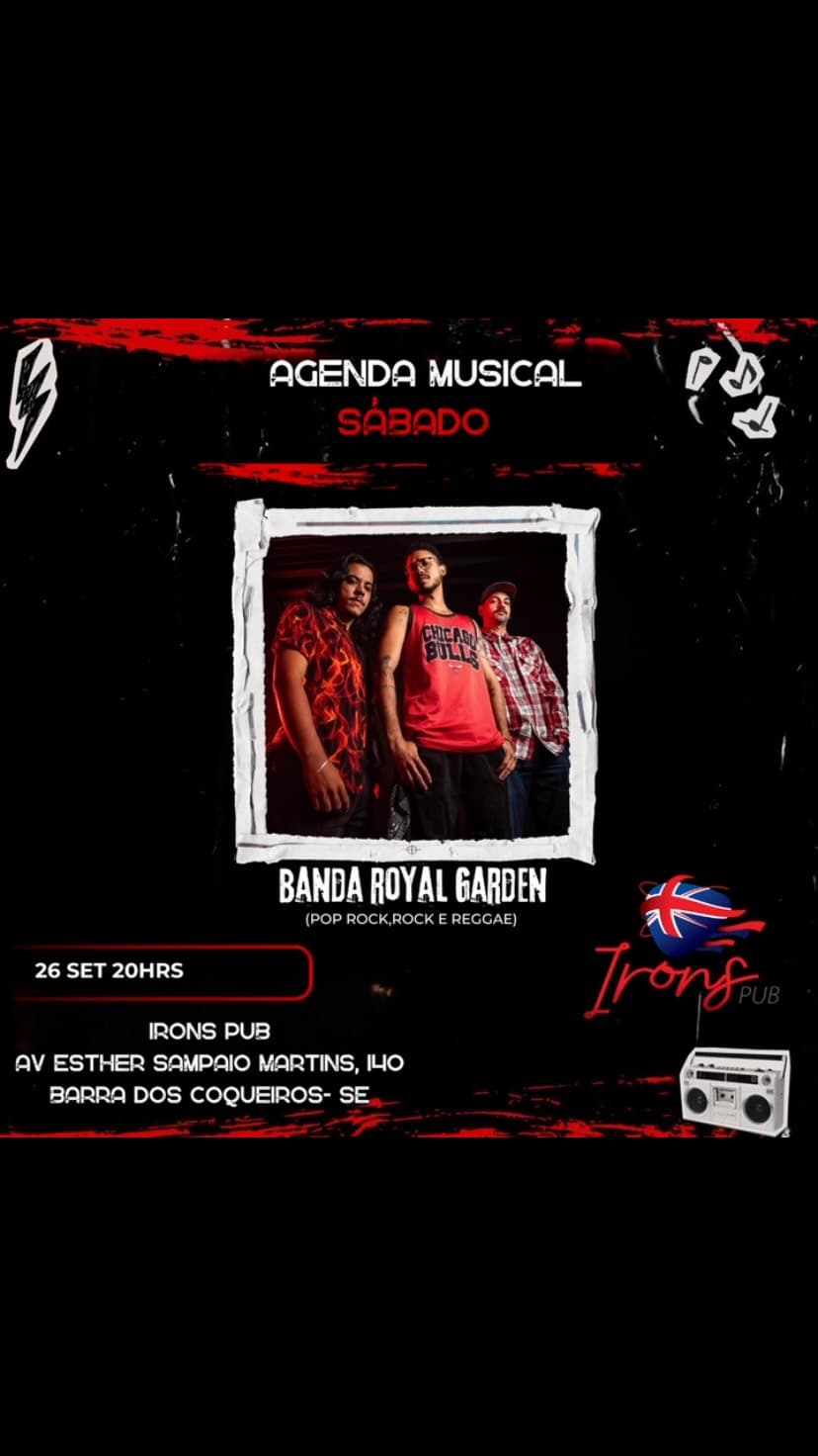 Flyer de Royal Garden e BANDA MAXINE