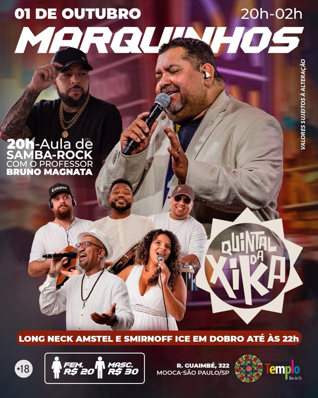 Flyer de Marquinhos Sensação e Quintal da Xika