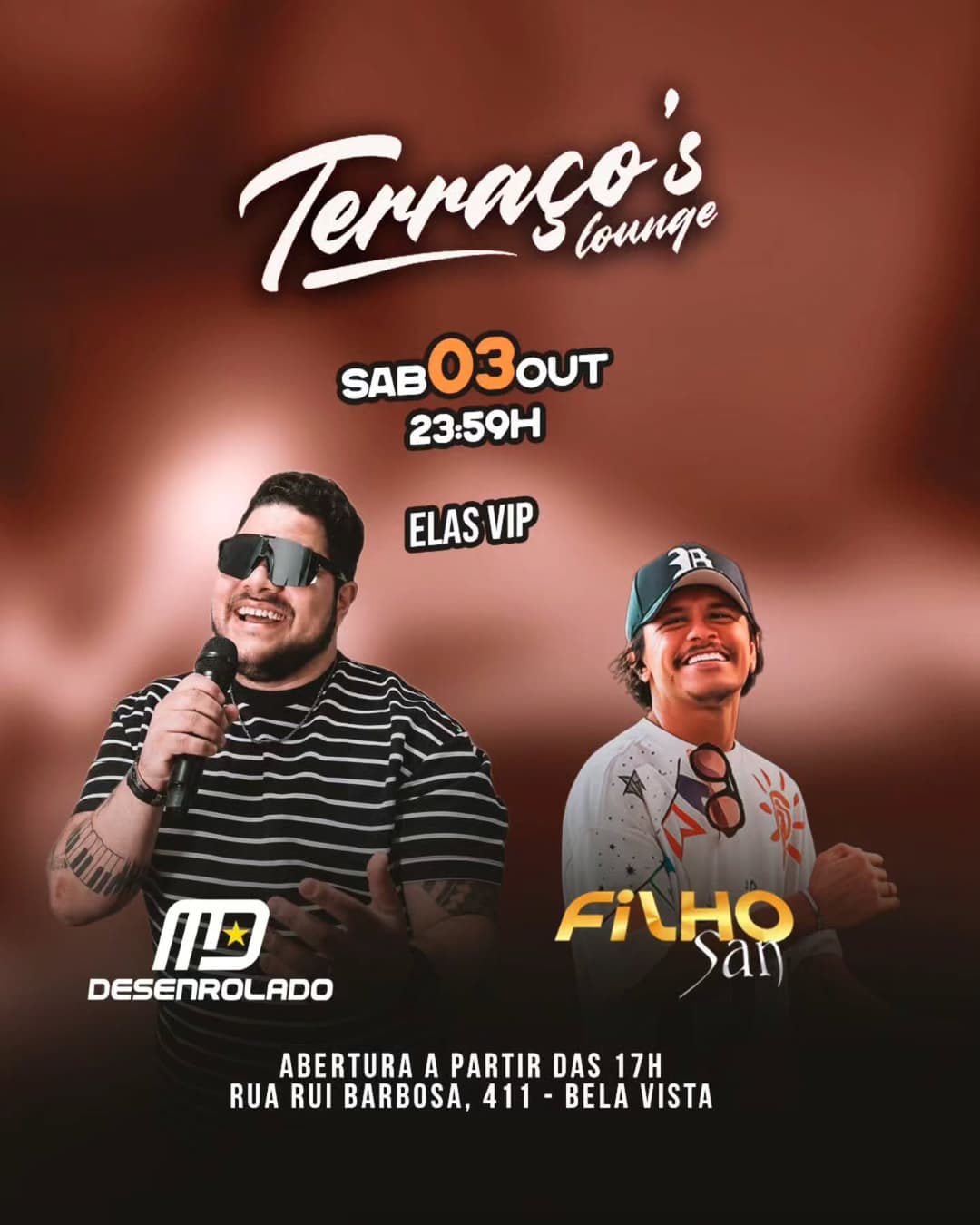 Flyer de MD Desenrolado e Filho San