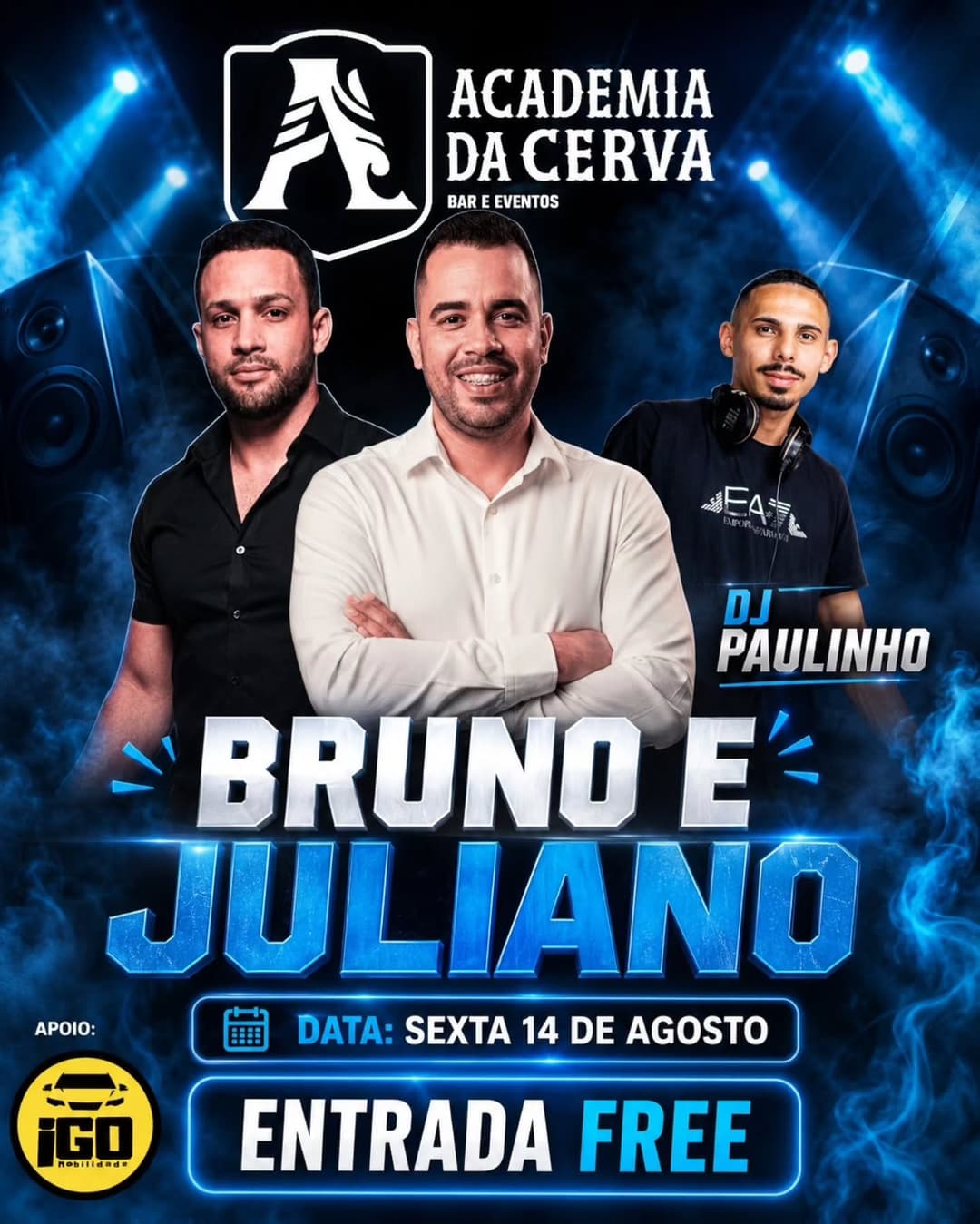 Flyer de Bruno Juliano e DJ Paulinho