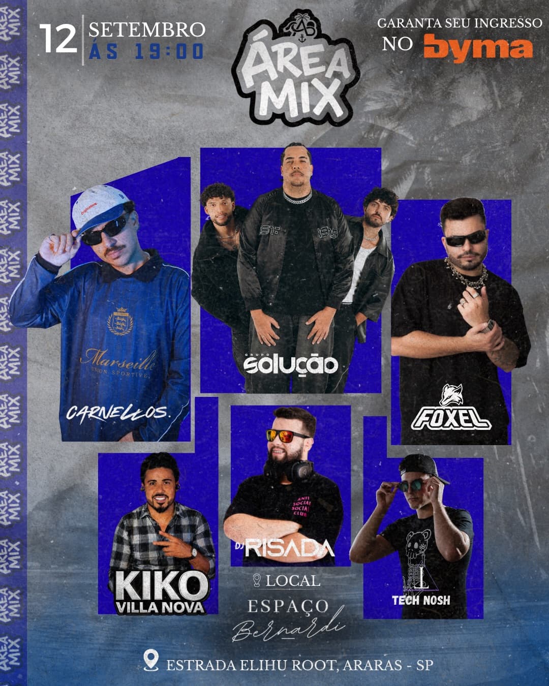 Flyer de Carnellos, Grupo Solução, Foxel e Kiko Villa Nova
