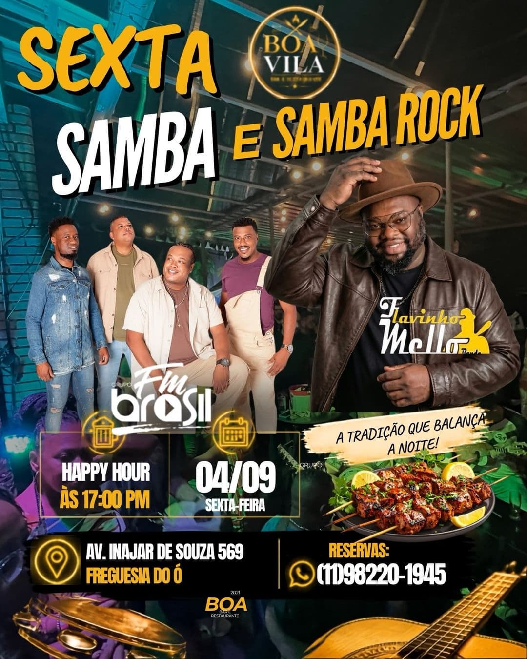 Flyer de Grupo Fim Brasil e Tavinho Mello