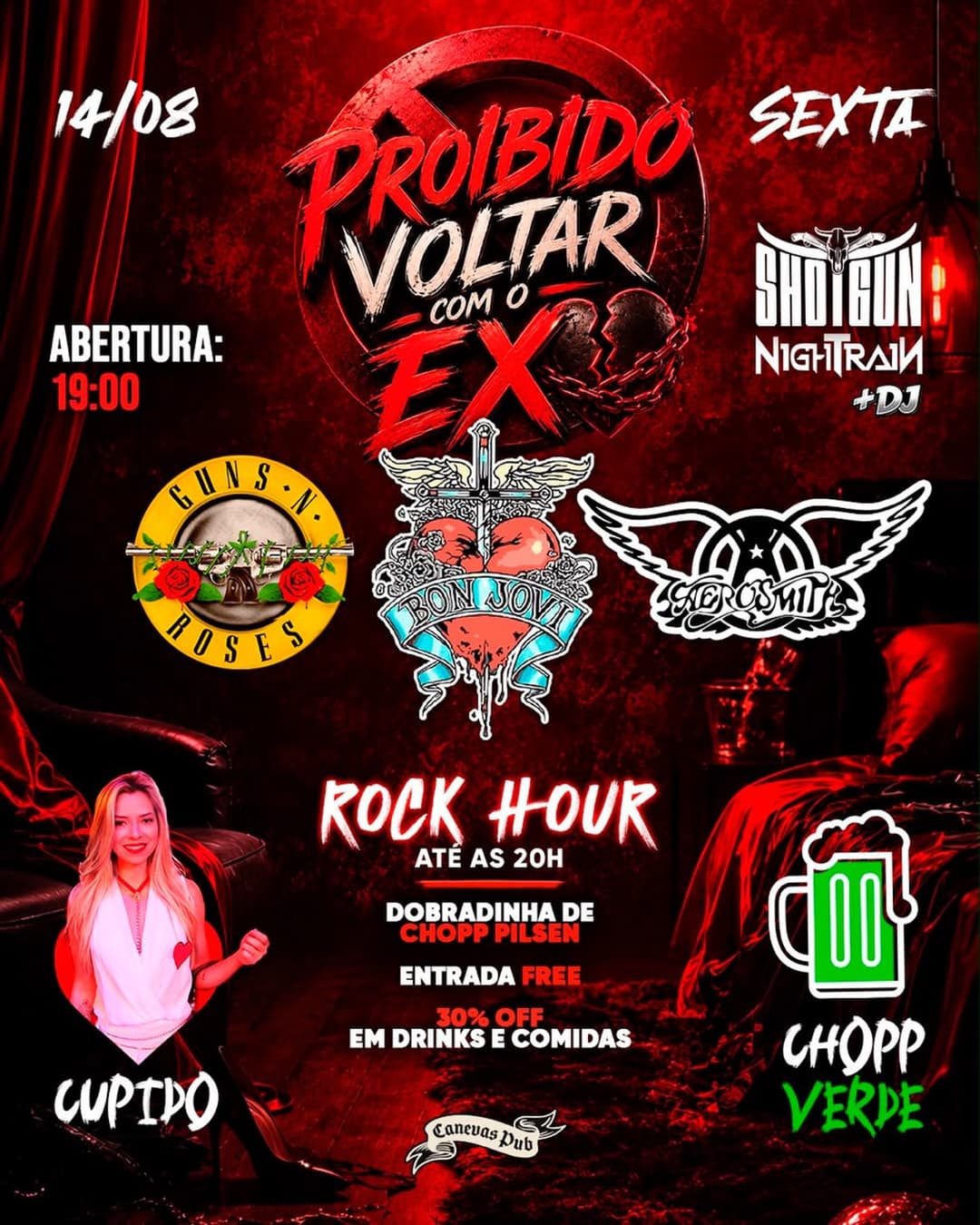 Flyer de Banda Shotgun e Banda Nightrain