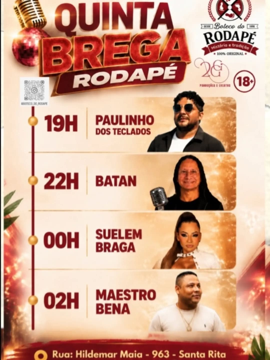 Flyer de PaulinhodosTeclados, Batan, Suelen Braga e Maestro Bena