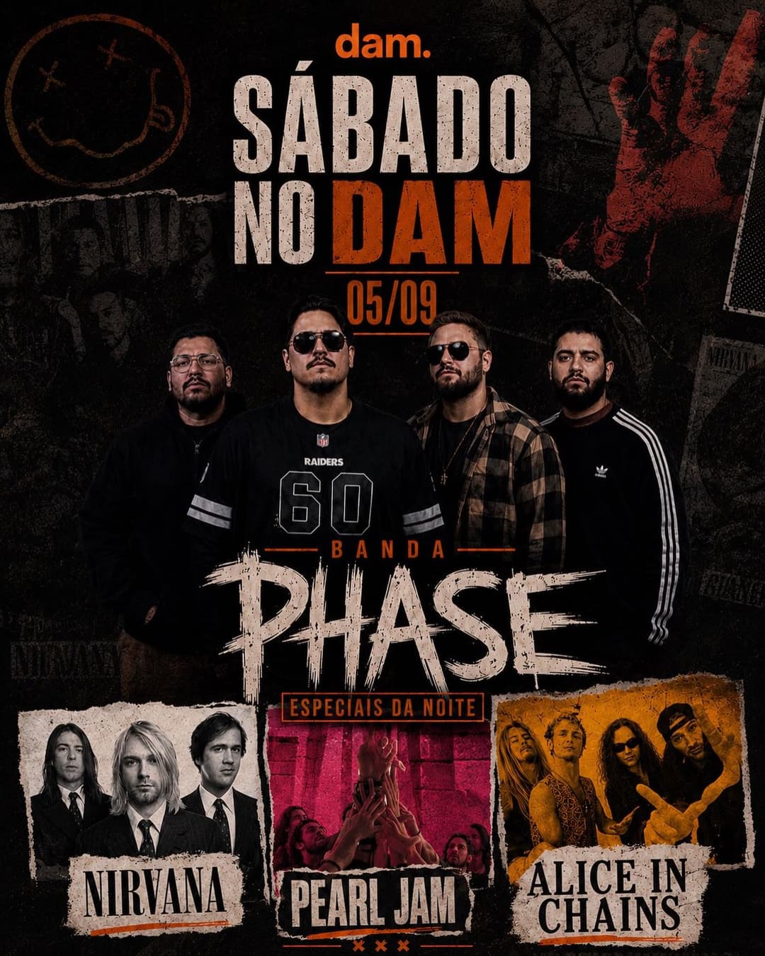 Flyer de Phase, Marvell e Acústico Heitor Mattos