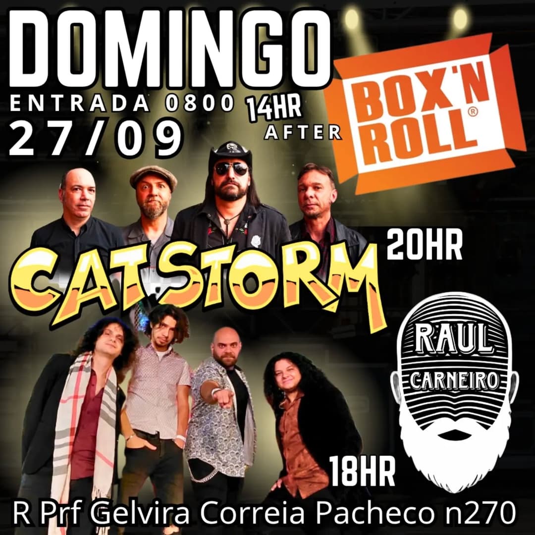 Flyer de Raul Carneiro e Catstorm