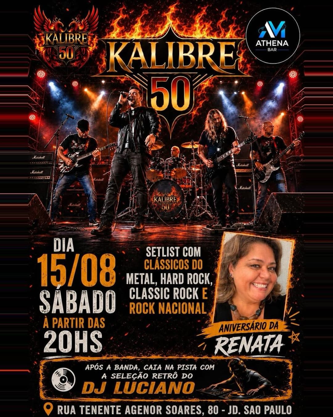 Flyer de Kalibre 50 e DJ Luciano